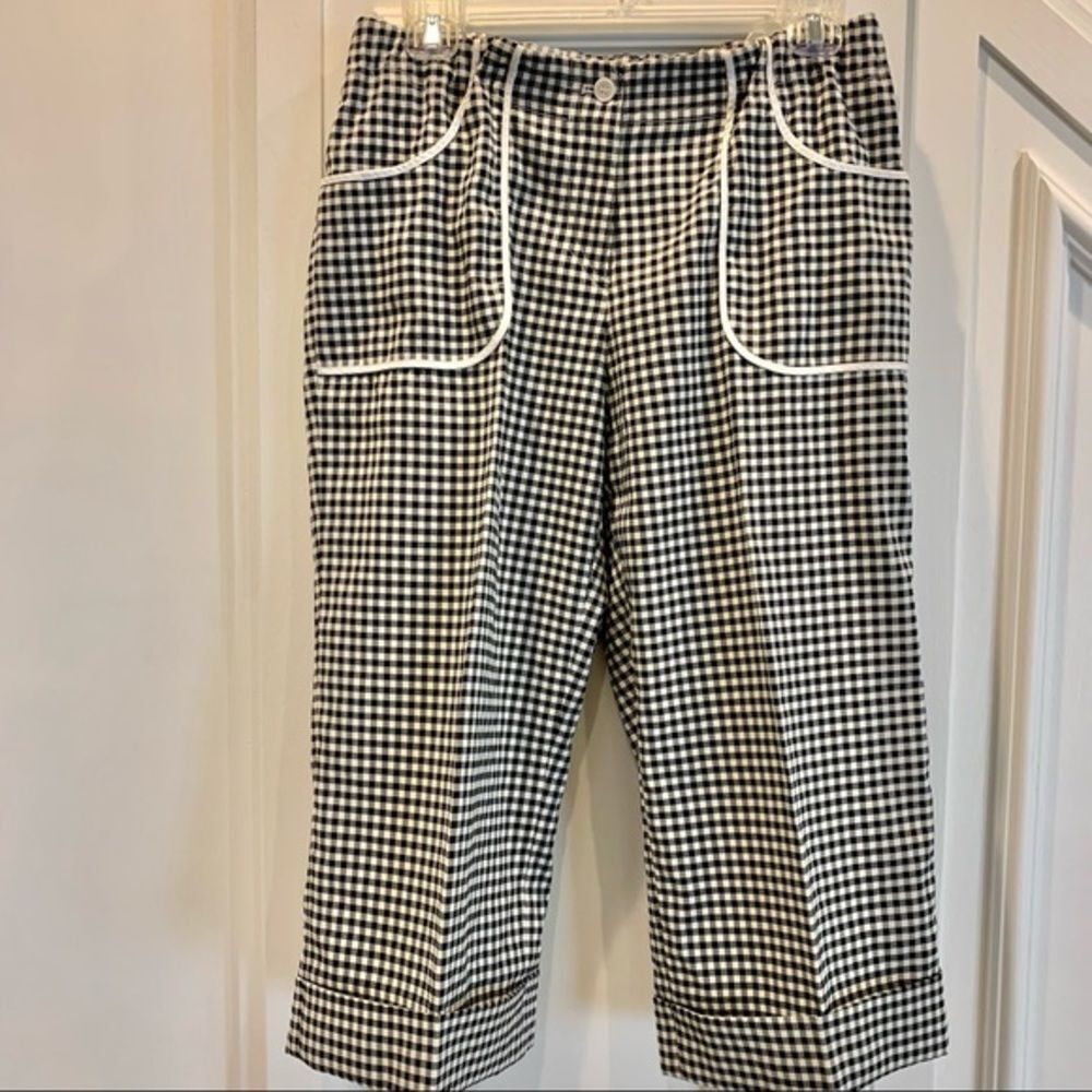 Focus 2000 Black & White Gingham Checked‎ Capris 6